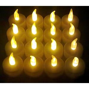 iapyx®, LED-waxinelichtjes, flikkerend, incl. batterijen CR2032, vlamloze LED-kaarsen met flikkereffect, 16 stuks