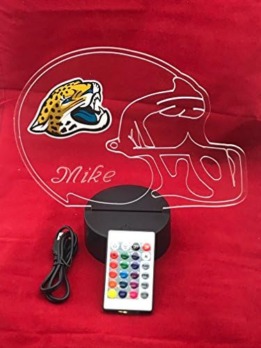 Jaguars Light Up Lamp LED Personalized Free Football Light Up Light Lamp LED Table Lamp Our Newest Feature - It's Wow, with Remote, 16 Color Options, Dimmer, Free Engraved, Great Gift