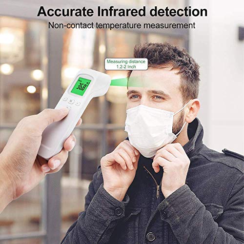 Forehead Thermometer Non-Contact Infrared Digital Thermometer, Ear Thermometer with Fever Alarm for Baby and Adults RW-FTW05