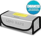 Teenitor Fireproof Explosionproof Lipo Battery Safe Bag Lipo Battery Guard Safe Bag Pouch Sack for Charge & Storage 185x75x60mm Large size