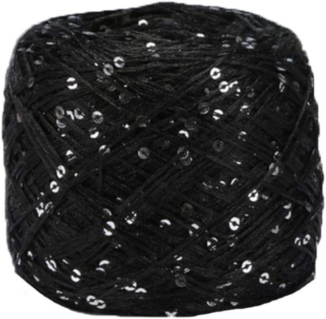 Clisil Black Sliver Sequin Yarn, Sparkle Yarn, Sequin