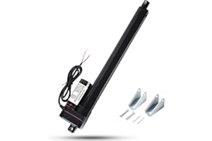 KM-LINEARTECH 12 Inch 12" 300mm High Speed 1.34"/s 34mm/s 400N 88lbs DC12V Heavy Duty Electric Linear Motion Actuator Motor with Mounting Brackets IP65