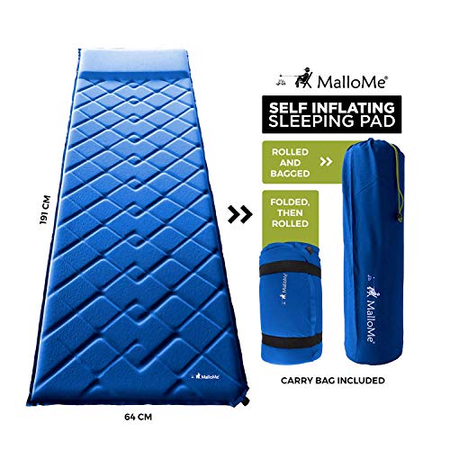 MalloMe Sleeping Pad Camping Air Mat Inflating Mattress Bed for
