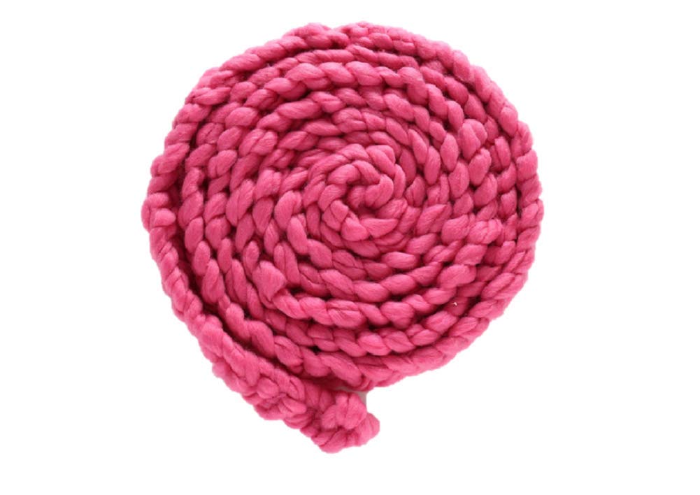 Newborn Baby photography props Braided Rope Basket Filler Photography Background Rug Blanket (Pink)