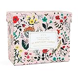 Minimalmart Birthday Cards Box Set of 32 Unique Designs Assorted Happy Birthday Premium Cards with Gold Embellishments - Boxed Assortment Pack with Envelopes -Birthday Wishes Greeting Cards
