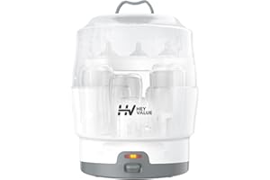 HEYVALUE Bottle Sterilizer, Baby Bottle Steam Sterilizer, One Button Control Electric Bottle Sanitizer for Baby Bottles, Pacifiers, Breast Pump Parts, BPA-Free