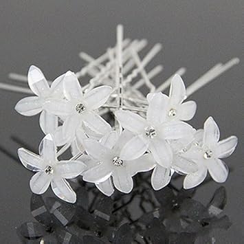 Amazon Com 20 Pcs Women S Wedding Bridal Jewelry U Shaped White