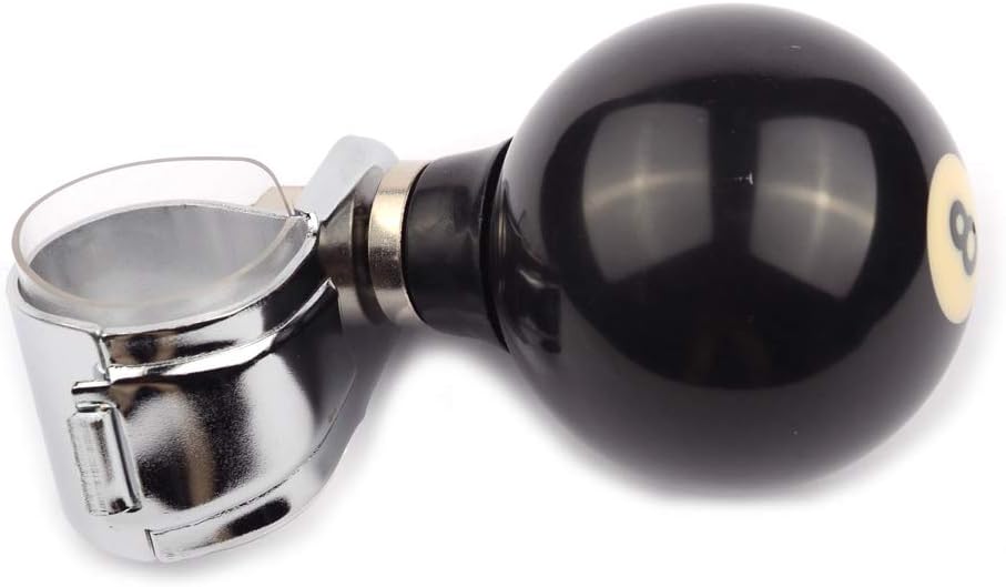 SMKJ Black 8 Round Ball Car Steering Wheel Spinner Knob Universal Rotating Suicide Spinners Knob Power Handle for most car: Automotive