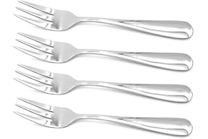 ERCRYSTO Stainless Steel Forks, Salad Forks, Dessert Forks, Appetizer Forks, Set of 4, Size:5.4 Inch