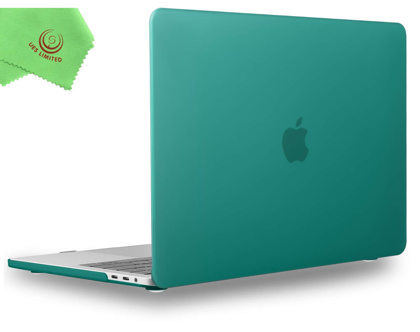 UESWILL Case Compatible with MacBook Pro 15 inch Case 2019 2018 2017 2016 Model A1990 A1707, Smooth Matte Hard Case Compatible with MacBook Pro 15 inch with Touch Bar & USB-C, Peacock Green