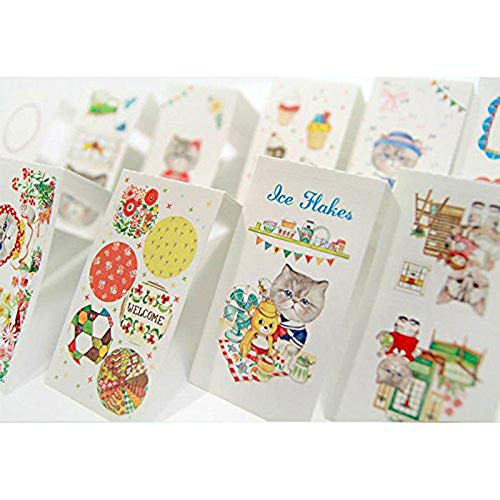Cat Sticker Bookmark Gift Card 100pcs Set Sheets Decal Label Cat Collection forChildren, Teacher, Parent, Grandparent, Kids, Craft, School, Planners & Scrapbooking (Cat)