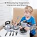 Beebeerun 22 Pcs Kids Kitchen Pretend Play Toys, Cookware Toys with Pots and Pans for Toddlers Girls Boys, Cooking Playset Toys for 2 3 4 5 6 7 Years Old, Kitchen Playset Accessories with Play Food