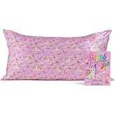Lisa Frank x Kitsch Satin Pillowcase, Size 19x36 - Angel Kitty | Softer Than Silk Pillow Cases, Smooth Cooling Satin Pillow Case Perfect for Toddlers, Wrinkle-Free, and Machine Washable