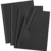 100 Sheets Black Tissue Paper Artdly 14 x 20 Inches Black Wrapping Paper Bulk for Weddings Birthday DIY Project Christmas