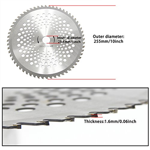 Wisamic 60 Zahnblatt Stahl Aluminiumbeschichtet Schneidblatt Klinge Mähmesser Motorsense Freischneider – Bild 3