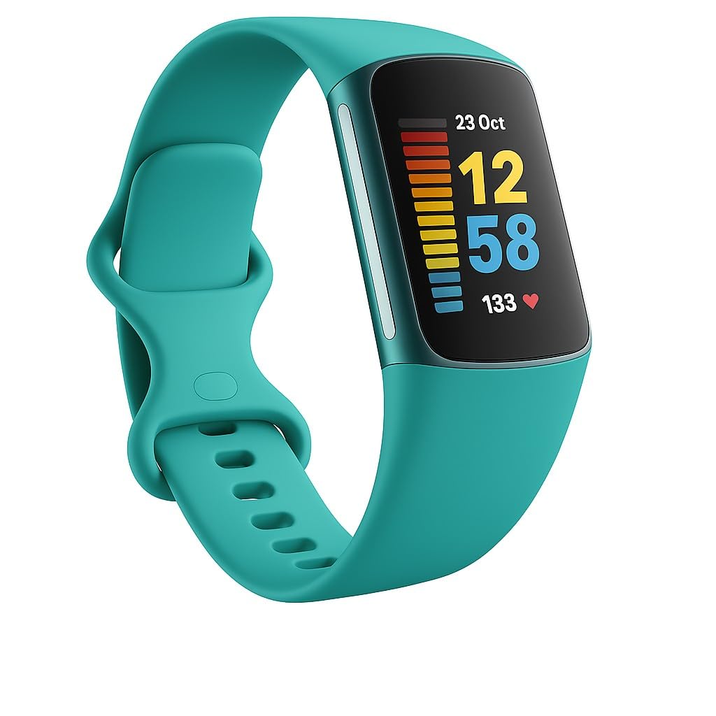 Panda Bobo Compatible with Fitbit Charge 5 Charge 6 strap Replacement Band Classic Wristband Women Men Small large (Large, Teal) — image 1