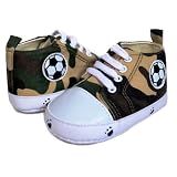 Baby Boy Camo Print Football & Pawprint Design High Top Sneaker Shoe By Twinkie