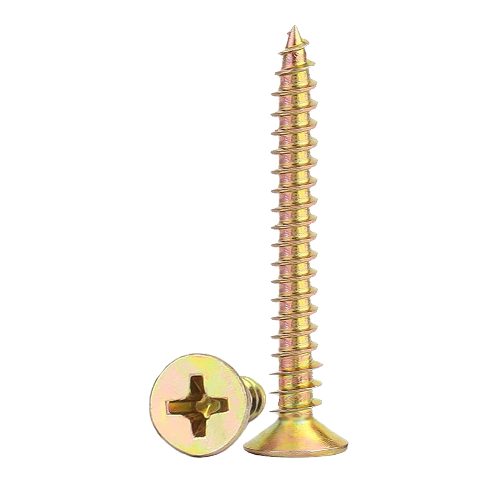 Wood Screws,Flat Head Screws for Wood, Zinc Galvanized Small Screw,M3*40mm 70 PCS and 30 PCS Screw Anchors for Furniture, Woodworking, DIY Model Fixing — image 1