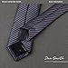 DAE2038 Silver Black Personalised Narrow Tie Matching Gift Box Set Stripes Cheap Skinny Tie ST By Dan Smith, CID-046-18 ,One Size
