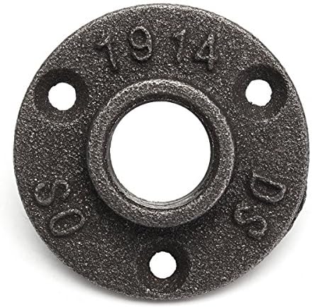 EsportsMJJ 1/2 or 3/4 Inch Black Flange Iron Pipe Floor Fitting Plumbing Threaded Three Holes Flange -1/2 inch - Image 4