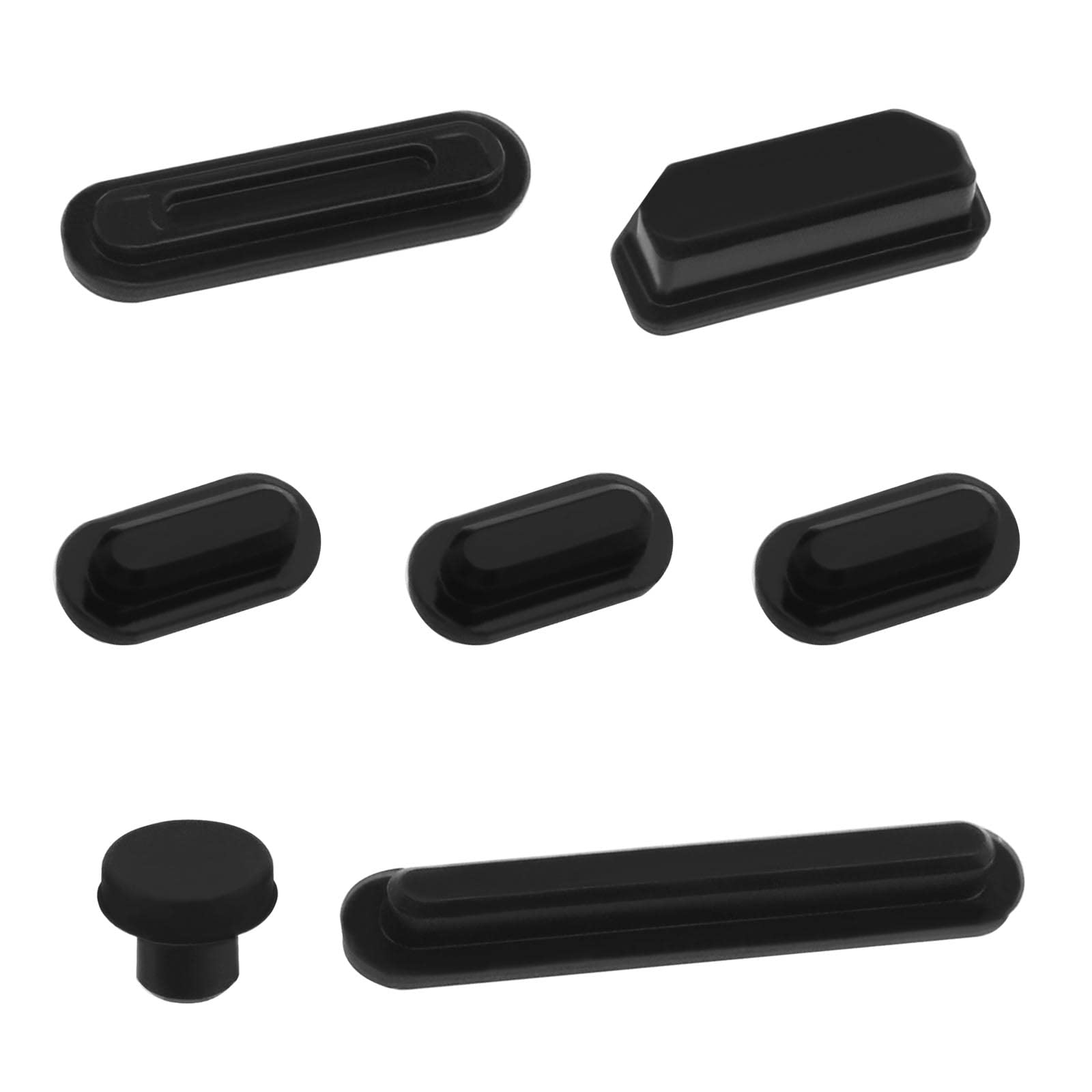 Be In Your Mind 7PCS Dust Plugs Set Compatible with MacBook Pro 14 Inch 16 Inch Laptop Port Silicone Protection Anti Dust Plugs Caps Covers Black