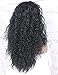 Layered Long Curly Half Synthetic Wig for Women Black Hair Replacement Wigs 22 Inch
