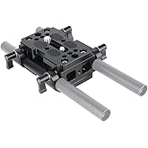 NICEYRIG Shoulder Support Camera Baseplate with 15mm Rod Clamp Railblock for Rod Support/DSLR Rig Cage