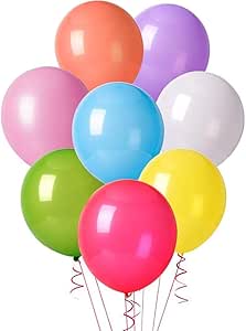 Mesha 128pcs Assorted Color Party Balloons Supplies,12 Inches 8 Kinds of Multicolor Rainbow Latex Balloons, Various Globos for Garland Arch Kit Decoration, Bridal &amp; Baby Shower/ Wedding/ Birthday Part
