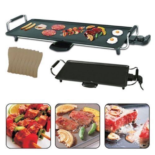 New Large Electric Teppanyaki Non Stick Cooking Flat Plate Grill 2000