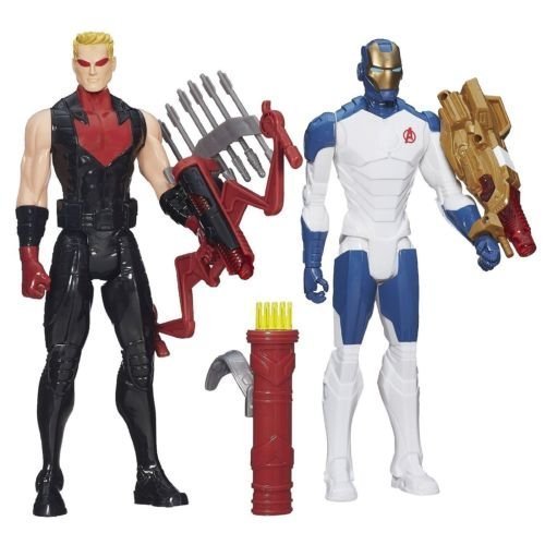 Avengers Titan Heroes Iron Man and Hawkeye Deluxe Electronic Action Figure Case - Entertainment Earth Exclusive