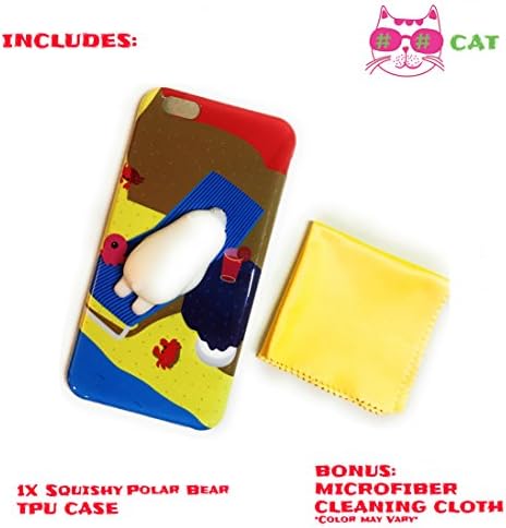 Squishy Phone Case for iPhone 6 / 6s Plus TPU Bumper Squishy Cat Cell Phone Case Kawaii Squishies Premium Super Soft Silicone with Microfiber Cloth For Cleaning (Polar Bear)