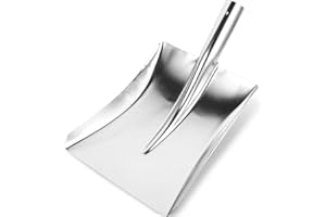 GANAZONO Snow Shovel Head Stainless Steel Winter Snow Removing Shovel Poultry Feed Shovel Head Pan Snow Pushing Shovel Accessories (Silver)