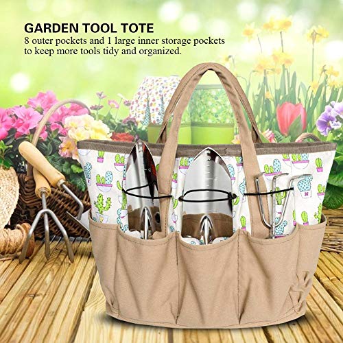 Wifehelper Garden Tool Bag Canvas Wear-Resistant Waterproof Lightweight Multi-Purpose Organizer Diaper Bag Holder Market Tote - Thumbnail 4