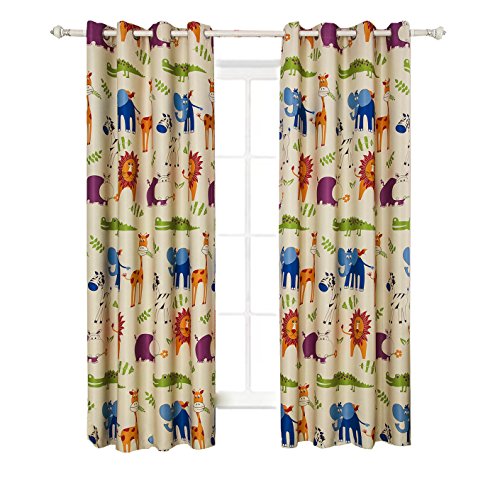 BGment Animal Zoo Kids Curtains Room Darkening,Grommets,2Panels(42