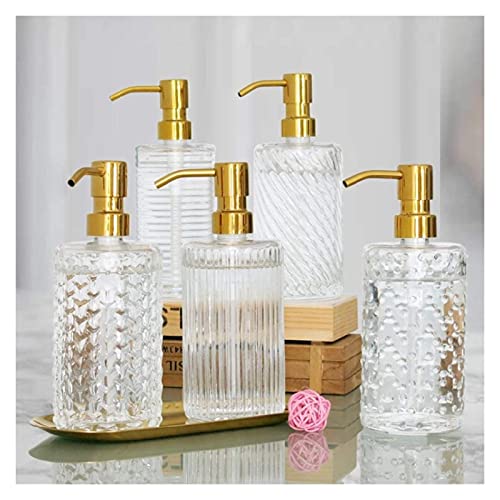 Zuinig Aanrecht zeep dispensers glas hand sanitizer fles met gouden roestvrijstalen pompkop, hervulbare vloeibare hand… - Afbeelding 7