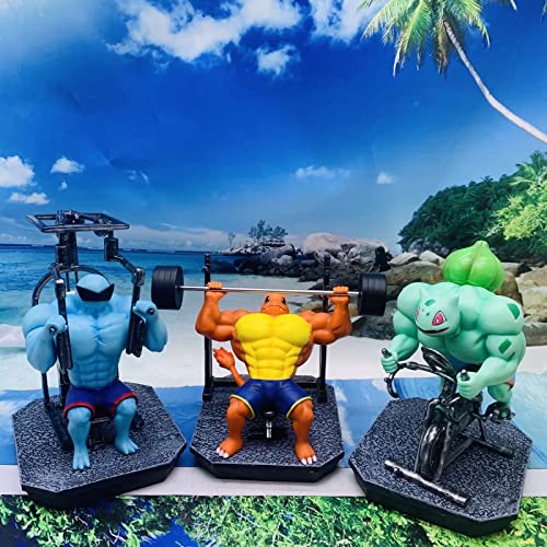 Anime Action Figure Bulbasaur Fitness Figure Statues GK Sport Muscle Builder Collection for