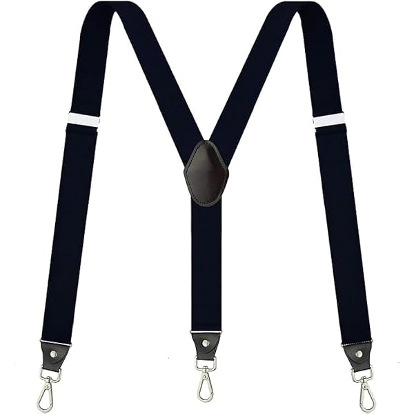 Buyless Fashion Heavy Duty Textured Suspenders For Men – 48” Adjustable Y-Shape – 1.5” Wide