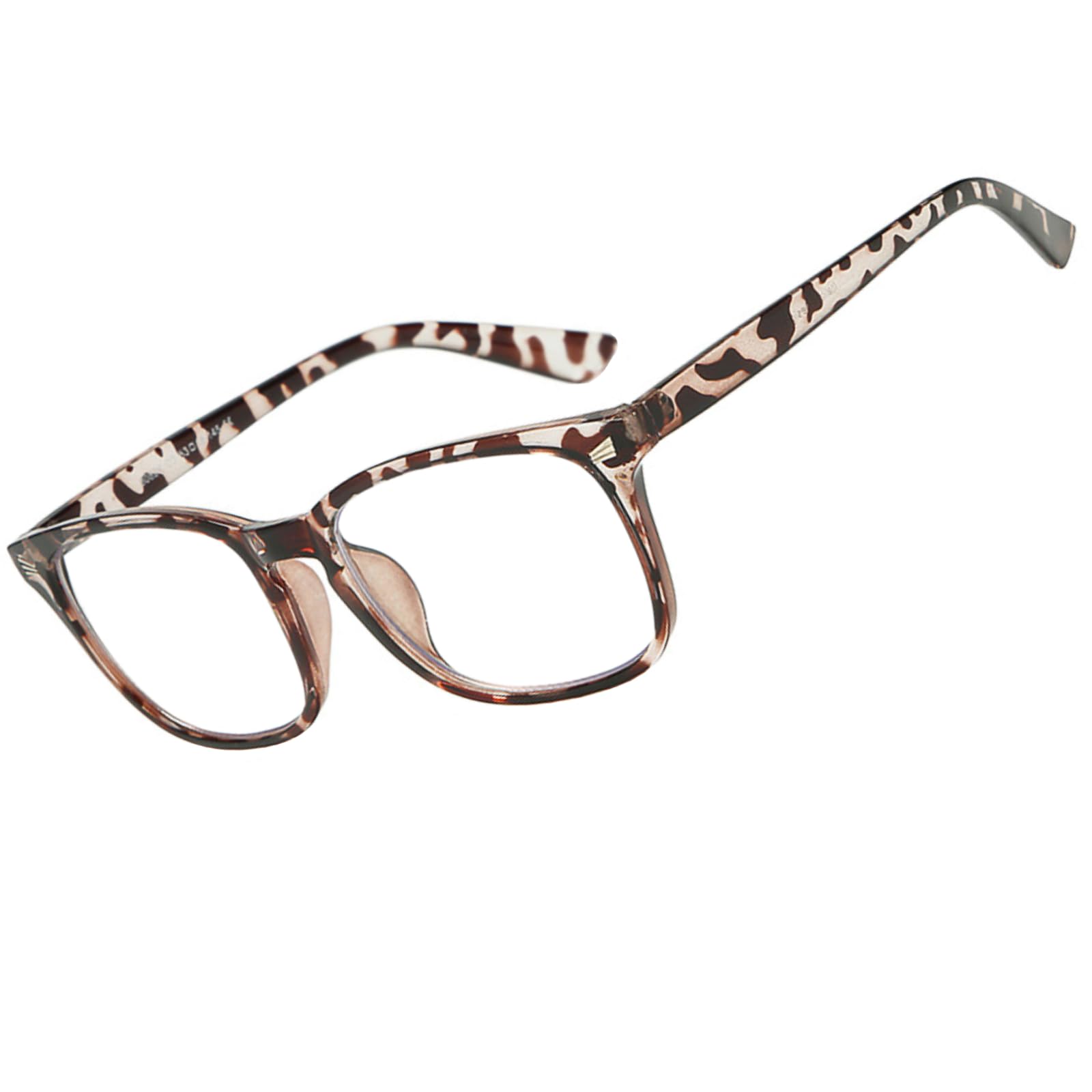 genkigold Blue Light Blocking Glasses:Improve Sleep Quality,Promote Melatonin Production,Ease Dry Eyes,Headaches from for Computer,TV,Gaming,Present for Women and Men - Leopard Frame-Clear Lenses
