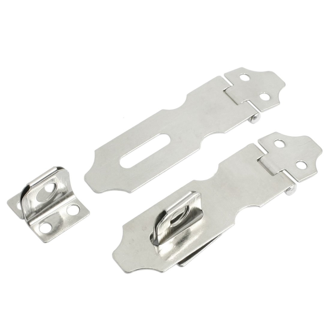 Sourcingmap Hardware Parts Silver Tone Metal Padlock Clasp 3" Long 2 Sets