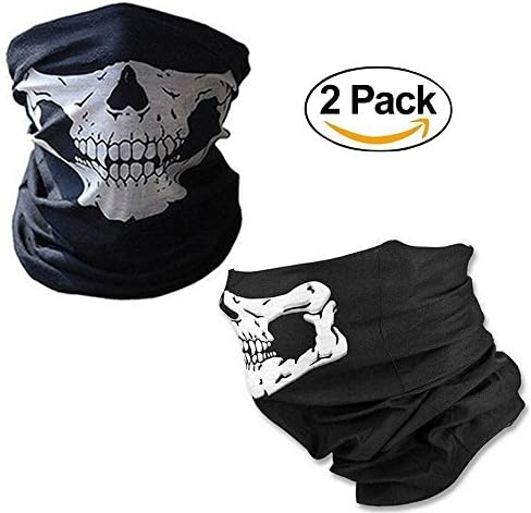 Cycling Face Mask, Outdoor Cycling Riding Hiking Motorcycling Protective Face Mask, Breathable Seamless Tube Skull Face Mask (2 pack)
