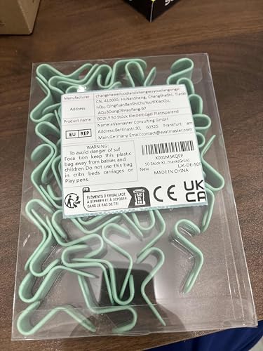 BOZILY 50 Pack Space Saving Clothes Hanger Hook Connecting Hooks Hanging Hooks Clothes Hangers Green