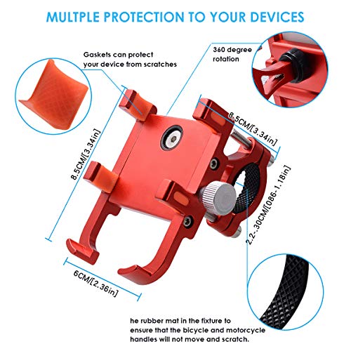 image for SANON Bicycle Motorcycle Phone Mount Aluminum Alloy Bicycle Motorcycle