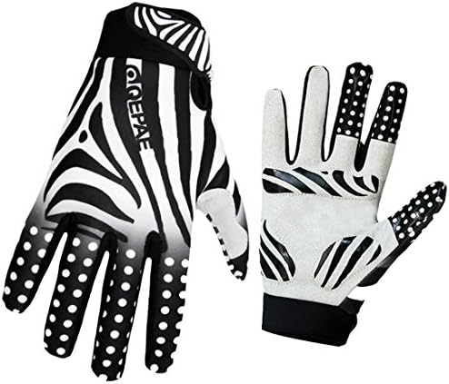 Adiew Full Finger Mountain Bike Road Racing Cycling for Auto Racing Running Sporting Weightlifting Hunting Training Riding Bike Breathable Shock-Absorbing Bicycle Glove Skeleton (Zebra, XL)