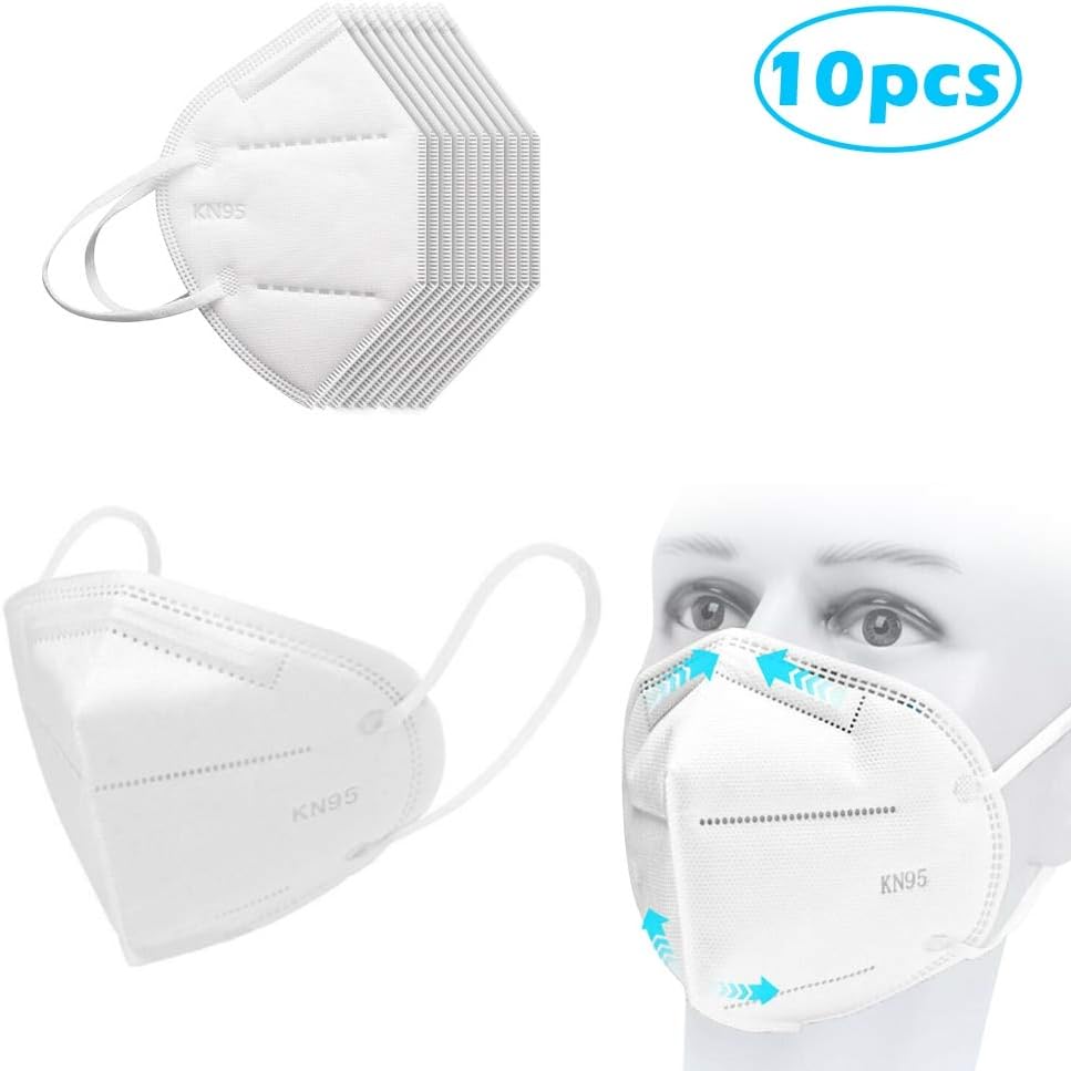 N95 / Ffp2 / Kn95, Suitable For Men And Women, Anti-fog, Anti-dust, Anti-bacterial, Anti-pollen 10pcs white