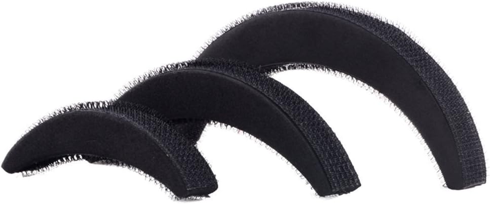3PCS Hair Volume Bump Up Tools-Moon Shapes Sponge Styling Insert Tool Accessories(Black)