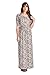 82 Days Women'S Rayon Span Printed Maxi Dress with Elastic Waistband - Solid