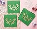 Juvale 50 CT Antlers Luncheon Paper Napkins for Christmas Holiday Party Supplies & Xmas Table Decorations, Green, 6.5 in - Cocktail Napkins
