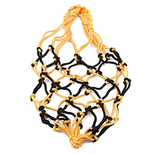 YouCY Basketball Mesh Net Bag Volleyball Football Net Mesh Bag Ball Carrier Holder Football Accessories Single Ball Carrier for Carrying Basketball Volleyball Soccer,Yellow Black