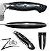 Zelite Infinity 8 Inch Chef Knife - Damascus Japanese Chef's Knife for Kitchen with Curved Handle; Professional Kitchen Knife with Japanese AUS-10 Super Steel 45-Layer - Leather Sheath