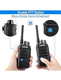 SANZUCO Radio de dos vías UHF 406,1 470 MHz GMRS Radio recargable 16 CH Walkie Talkies con botón de conversación de grupo y cargador USB, paquete de de 2